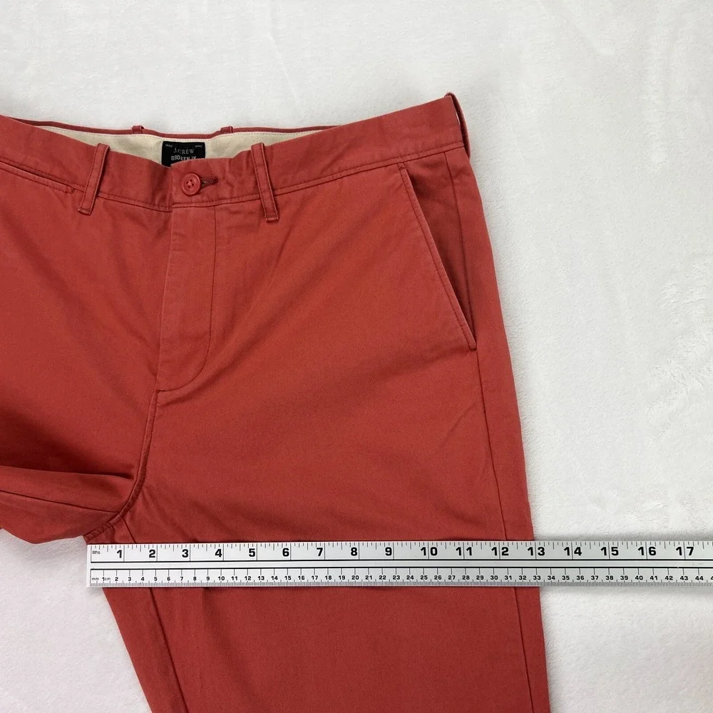 J.Crew NWT Mens 34 x 34 Broken In Chino Pants Coral Orange Tapered‎ Preppy